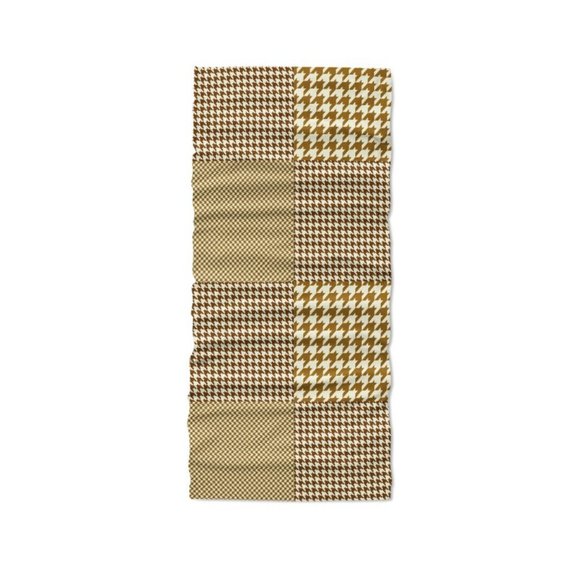 CHIC Mustard Yellow Houndstooth Face Mask Gaiter - Picture 2 of 10